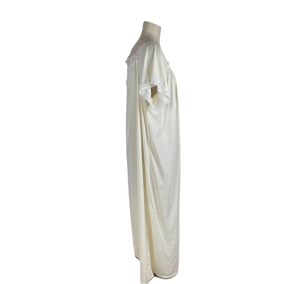 VTG 70's Figurfit NIght Gown Slip Maxi Long Lace Trim Flaw Size 2X - Picture 5 of 10